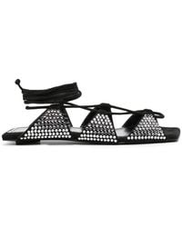 The Attico - Tatc Crystal-Embellished Renee Flat Sandal - Lyst