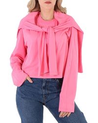 MM6 by Maison Martin Margiela - Mm6 Draped Split-sleeve Top - Lyst