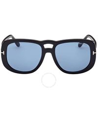 Tom Ford - Billie Blue Pilot Sunglasses Ft1012 01v 56 - Lyst