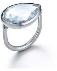 Baccarat - Ring Pear Large Size Silver Clear Crystal - Lyst