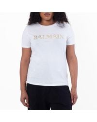 Balmain - Paris Logo Cotton T-Shirt - Lyst