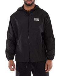KENZO - Drawstring Logo-Patch Windbreaker Jacket - Lyst