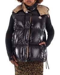 Moncler - Logo Patch Quilted Down Puffer Vest, Brand Size 3 - Lyst