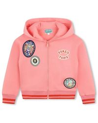 KENZO - Logo Patches Zip Up Jacket - Lyst