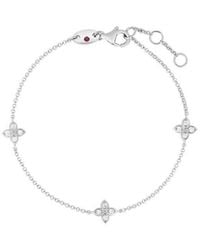 Roberto Coin - Love By The Yard Diamond Flower 3 Station Bracelet - Lyst