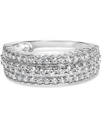 Haus of Brilliance - 925 Sterling 1.0 Cttw Lab Grown Diamond 3 Row Band Ring (F-G Color, Vs1-Vs2 Clarity) - Lyst