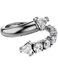Swarovski - Sublima Ruthenium Plated Open Ring, Size 50 - Lyst