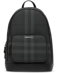 Burberry - Charcoal Check Small Backpack - Lyst
