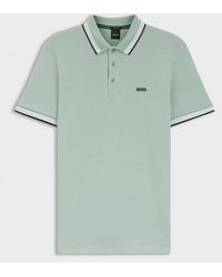 BOSS - Paddy Logo Detail Cotton Polo Shirt - Lyst