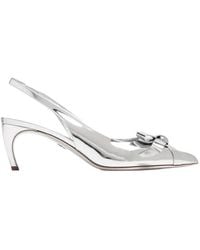 Ferragamo - Ferragamo Brilda Bow Detail Slingback Pumps - Lyst