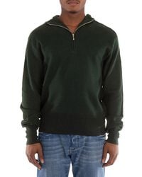 Burberry - Wool Half-Zip Hoodie - Lyst