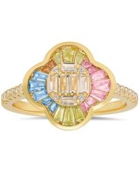 Kylie Harper - 14K Over Pastel Multi-Color Clover Ring - Lyst