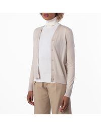 Burberry - V-Neck Wool Knit Cardigan - Lyst