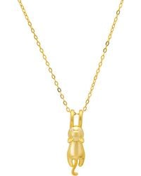 Kylie Harper - 14K Over Dangling Kitty Cat Pendany Necklace - Lyst