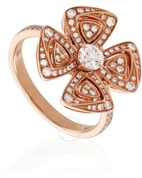 BVLGARI - Fiorever 18k Rose Gold Diamond Ring - Lyst