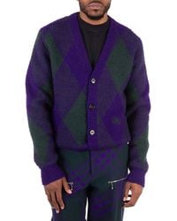 Burberry - Argyle-Pattern Wool Cardigan - Lyst