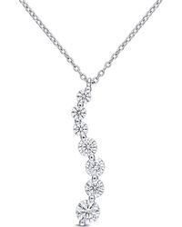Amour - 1 1/2 Ct Dew Created Moissanite Journey Pendant With Chain - Lyst