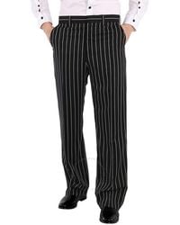 Burberry - Stretch Wool Pinstriped Wide-Leg Tailored Trousers, Brand Size 46 (Waist - Lyst
