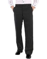 Burberry - Stretch Wool Pinstriped Wide-leg Tailored Trousers - Lyst