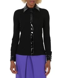 Moschino - Vinyl Detail Long-Sleeve Organzine Shirt - Lyst