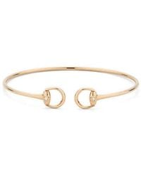 Gucci - Horsebit 18K Rose Diamond Cuff Bracelet - Lyst