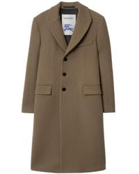 Burberry - Single Breasted Wool Coat, Brand Size 44 (Us - Lyst