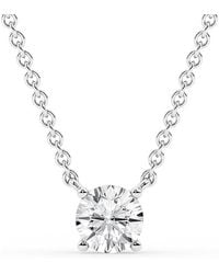 Brilliant Diamond - 1 1/2 Carat Round Lab Grown Solitaire Diamond Pendant Necklace - Lyst