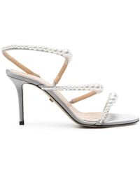 Mach & Mach - Sirene Strappy Pearl Sandals - Lyst