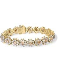 Haus of Brilliance - 14K 8.00 Cttw Champagne Diamond Floral Cluster Halo Link Bracelet (H-I Color, I1-I2 Clarity) - Lyst