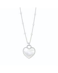 Tresorra - Sterling & Mother Of Pearl Heart Pendant Necklace - Lyst