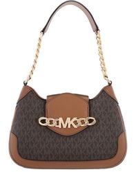 Michael Kors - Signature Logo-Print Small Hally Shoulder Bag - Lyst