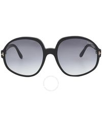 Tom Ford - Claude Smoke Dark Grey Gradient Oversized Sunglasses Ft0991 01b 61 - Lyst