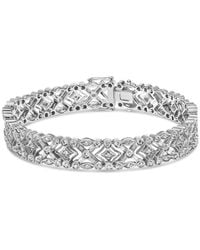 Haus of Brilliance - 18K 3 3/4 Cttw Baguette And Round Diamond Art Deco Vintage-Inspired Link Bracelet - Lyst