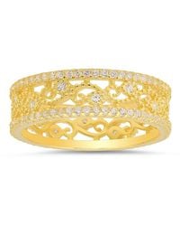 Kylie Harper - 14K Over Vintage Floral Cz Eternity Band Ring - Lyst