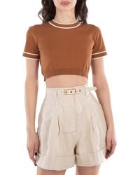 Max Mara - Uscio Cotton Blend Crop Top - Lyst