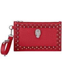 Philipp Plein - Faux-Leather Crystal Stud Clutch Bag - Lyst