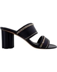 Ferragamo - Chain Link Leather Sandals - Lyst