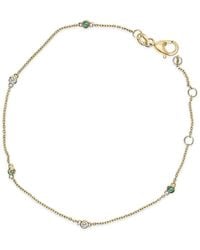 Haus of Brilliance - 14K Alternating Emerald And Diamond Bezel Station Chain Bracelet - Lyst