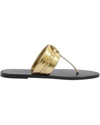 Roberto Cavalli - Ladies Metallic Cracked Leather Flat Sandals, Brand Size 37 Us - Lyst