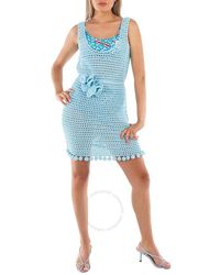 Burberry - Bright Topaz Crochet Mini Dress - Lyst