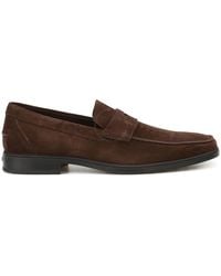 Tod's - Dark Fondo Gomma Suede Penny Loafers - Lyst