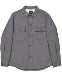 BOSS - Long-Sleeved Curved Hem Overshirt - Lyst