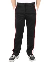 Burberry - Straight-Leg Side Stripe Cotton-Blend Trousers, Brand Size 50 (Large) - Lyst