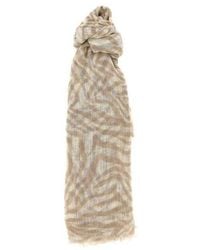 Brunello Cucinelli - Linen Patterned Scarf - Lyst