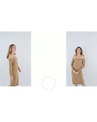 Burberry - Ladies Biscuit Bra-Detail Long Sleeve Wool Dress, Brand Size 12 (Us - Lyst