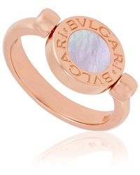 BVLGARI - 18K And Mother Of Pearl Onyx Ring - Lyst
