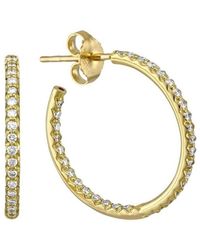 Roberto Coin - Small Inside Outside Diamond Hoop Earrings, 0.66 Cttw - Lyst