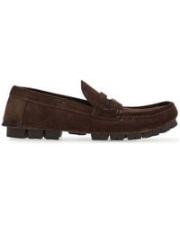 Ferragamo - Gancini-Plaque Round-Toe Loafers - Lyst