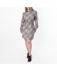 Burberry - Check Cotton Shirt Dress, Brand Size 10 Us - Lyst