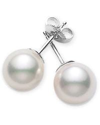 Mikimoto - 18k White Gold 6mm-6.5mm A+ Grade Akoya Cultured Pearl Stud Earrings - Lyst